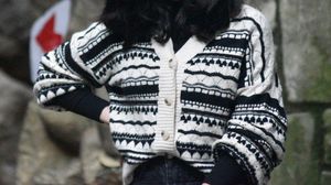 Patterned Knit Cardigan