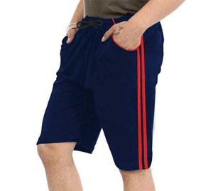 Navy &amp; Red Striped Athletic Shorts