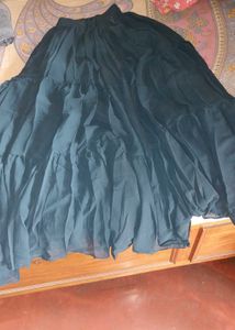 Navy Blue Embellished Crop Top Skirt Set