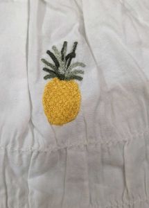 Pineapple Print Off-Shoulder Top