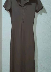 Casual Brown Midi Dress