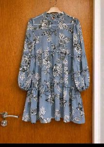 Floral Print Tiered Mini Dress