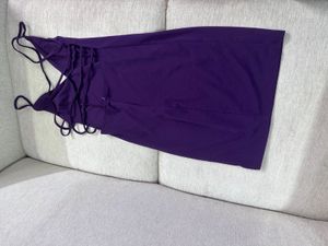 Purple Backless Mini Dress