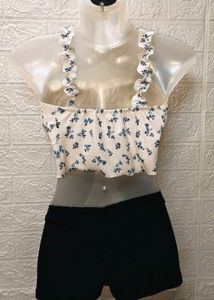 Tops &amp; Dresses For Rs 99 Only/ White Floral Crop