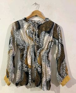 Nude Printed Short Frock