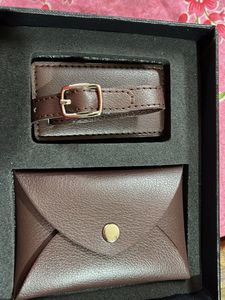 Leather Card Holder & Luggage Tag Set