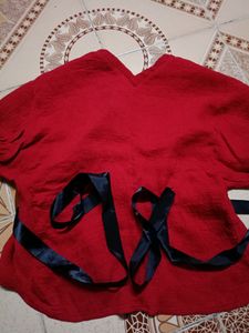 Red Top♥️Long Black Princess Ribbon
