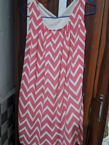 Pink Chevron Sleeveless Dress