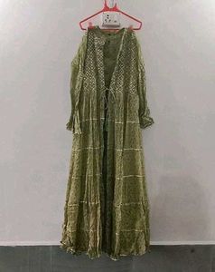 Green Embroidered Kurta Dress