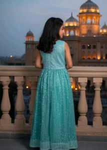 Girls' Elegant Blue Party Dress