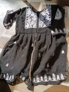 Elegant Black Embroidered Dress