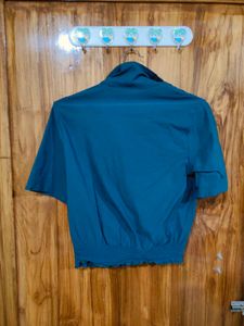 Stylish Teal Top/Denim crop