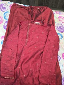 Wine/ Maroon Kurta Set