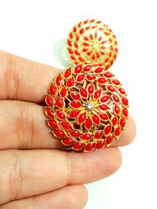 Meenakari Floral Statement Earrings