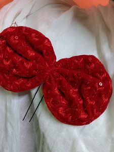 Red Sequin Hair Bow