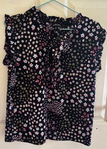 Floral Ruffle Sleeveless Top