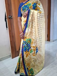 Beige Saree