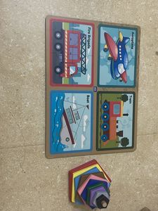 Wooden Transportation Puzzle & Stacker