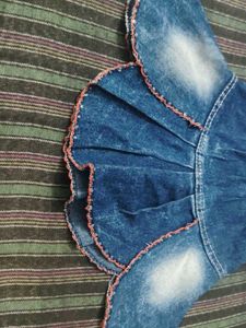 Denim Ruffle Skirt