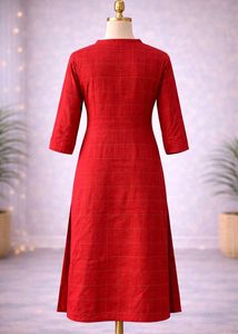 Red Checkered Kurti