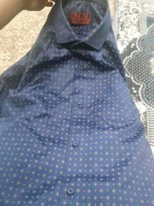 Men&#39;s Blue Patterned Dress Shirt
