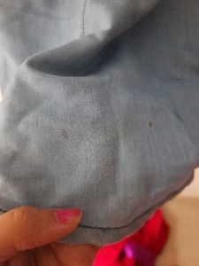 Denim Knee Length Dress Blue Office Wear