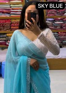 Elegant Red Sequin Saree