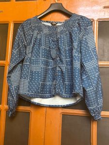 Roadster Blue Blouson Top