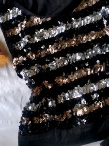 Black Sequin Sleeveless Top