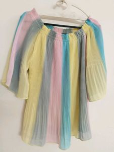 Striped Multi Color Off-Shoulder Top