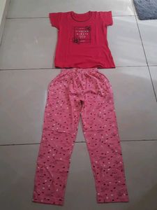 Cute Pink Printed Night Suit Not Used Brand New