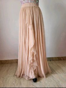 Sequin Top &amp; Ruffle Gown