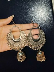 Silver Jhumka Earrings