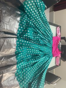 Ethnic Rose And Sea Green Gown