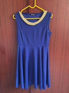 Blue Fit & Flare Dress