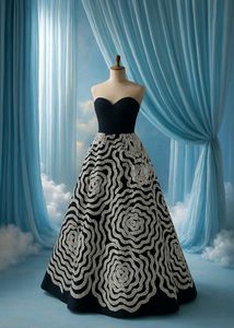 Elegant Black & White Ball Gown