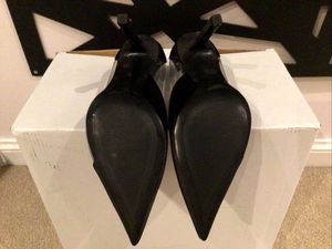 MANGO BLACK VINYL HEELS