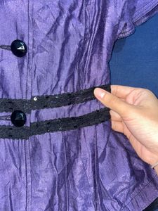 Purple Button-Down Top