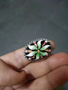 Floral Painted Statement Ring