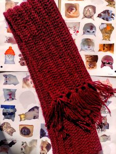 handmade crochet Mikasa scraf