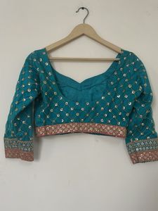 Teal/ Turquoise Embellished Blouse