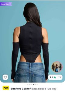 Black Ribbed Bodysuit