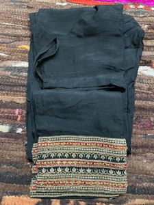 Elegant Black Embroidered Kurta Set