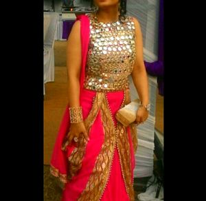 Designer fuschia Pink Gown