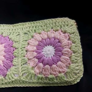 Crochet Flower Zipper Pouch 🌸✨