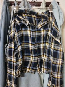 Checks Cropped Shirt