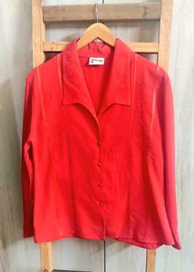 Elegant Red Embroidery Work Shirt Size-36-38
