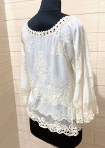 Imported Korean Lace Detail Blouse