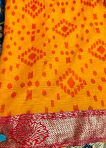 Yellow & Red Geometric Fabric