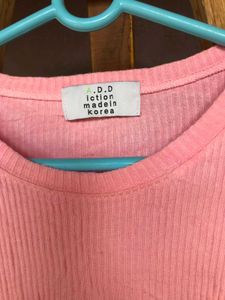 Light Pink Ribbed Crop Top